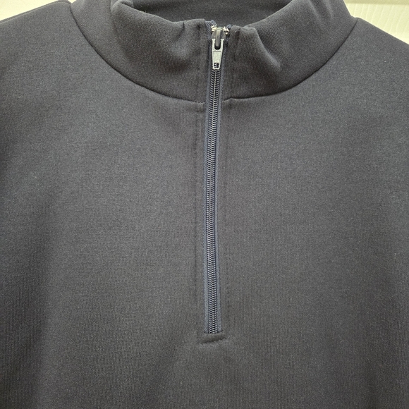 Women Quarter Zip Drop Shoulder Navy Blue Pullover Sweater Size S - Picture 5 of 9
